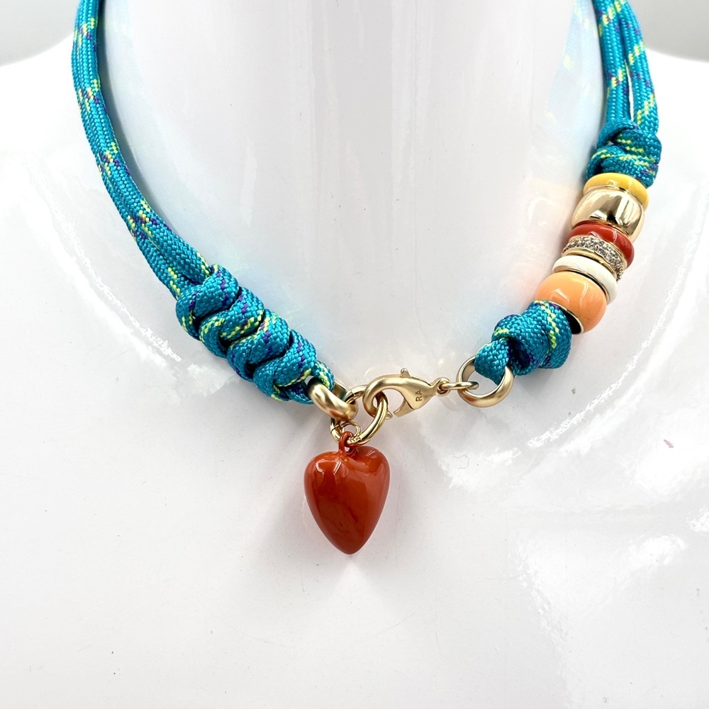 Roxanne Assoulin The Super Size Happy Cord Necklace with yellow charm firm price - Picture 4 of 7